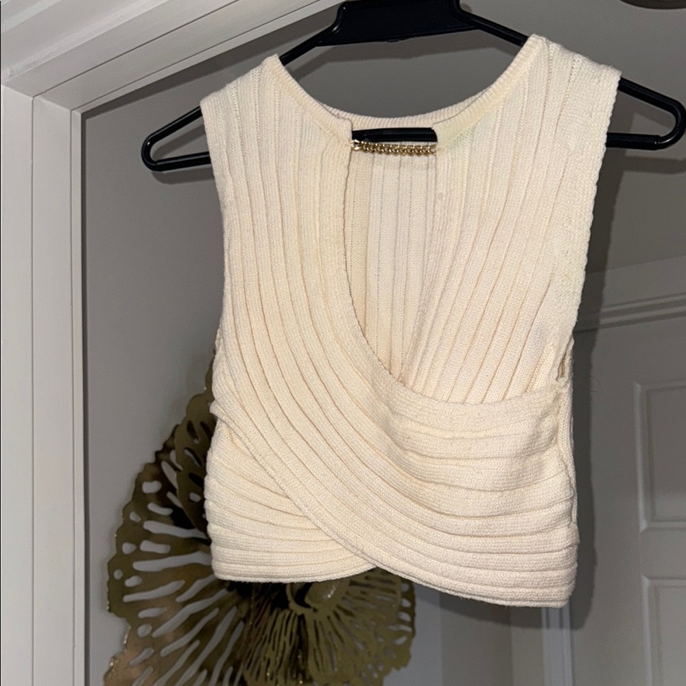 Elegant Cream Sleeveless Top